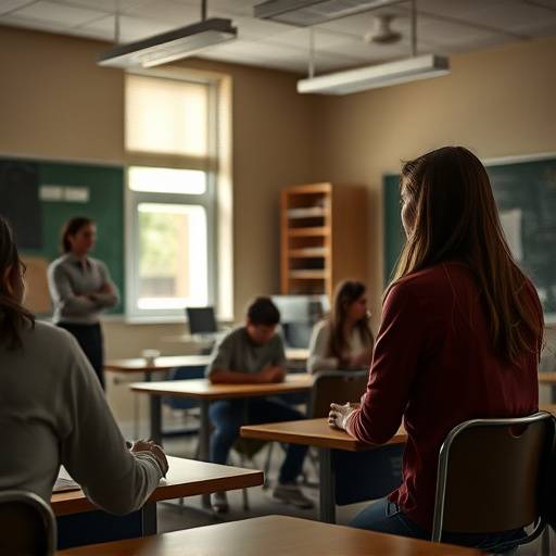Alunos em uma aula de interpretaäão teatral