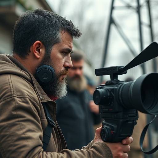 Ator em um set de filmagem