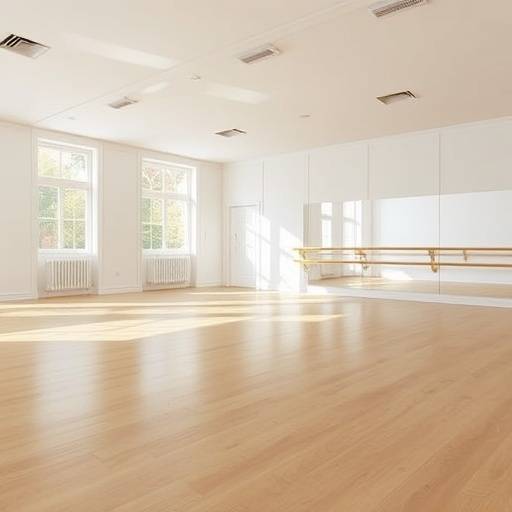 Sala de ensaio com espelhos e piso adequado para danäa